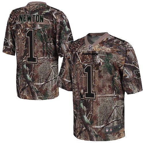 Men's Elite Cam Newton Nike Jersey Camo - #1 Realtree NFL Carolina Panthers
